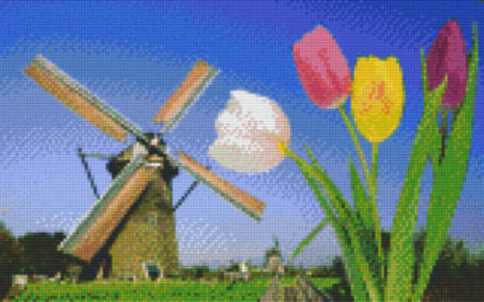 Windmill Eight [8] Baseplate PixelHobby Mini-mosaic Art Kit